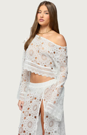 Milana Sheer Lace Off Shoulder Top image number 2