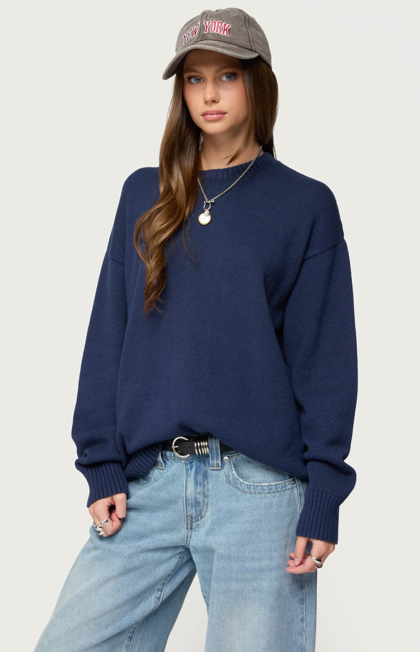 Edikted Priscila Oversized Crewneck Sweater