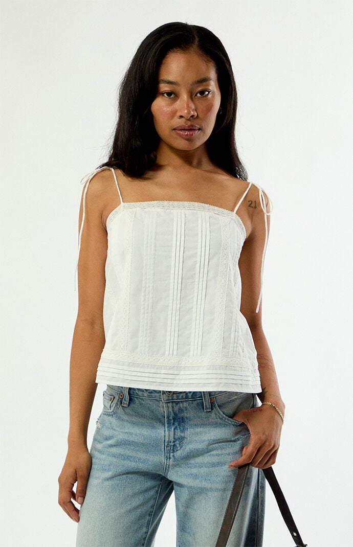 Beverly and Beck Daniela Square Neck Linen Tank Top