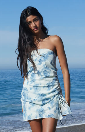 Floral Side Cinched Mini Dress image number 2