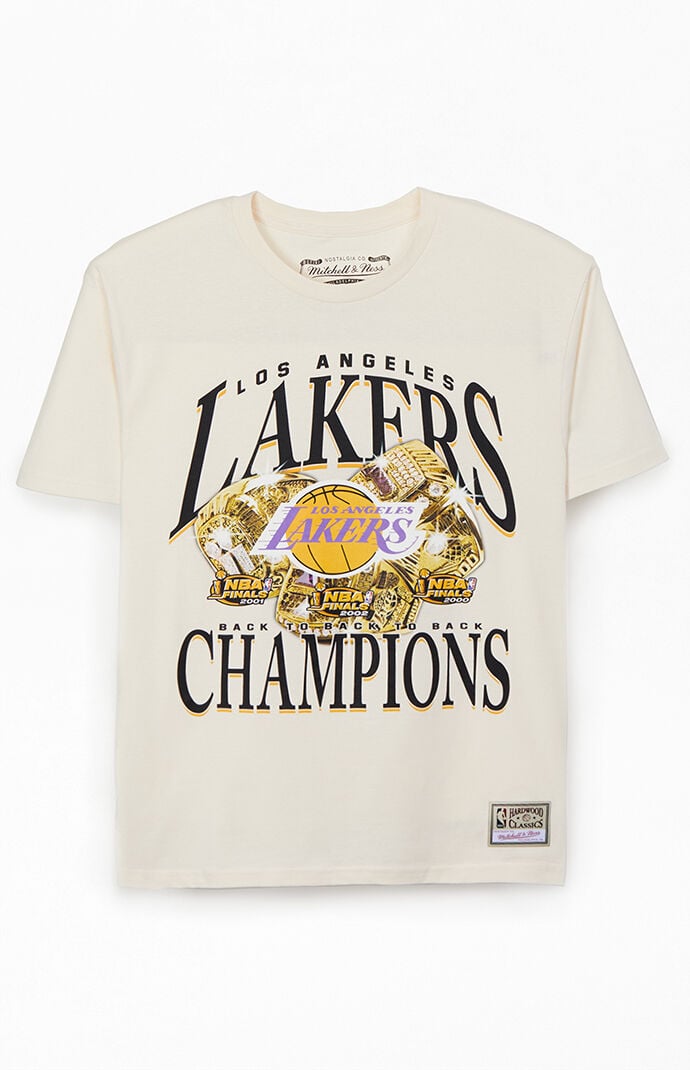 Men s White Los Angeles Lakers Champions T Shirt Size Extra Large
