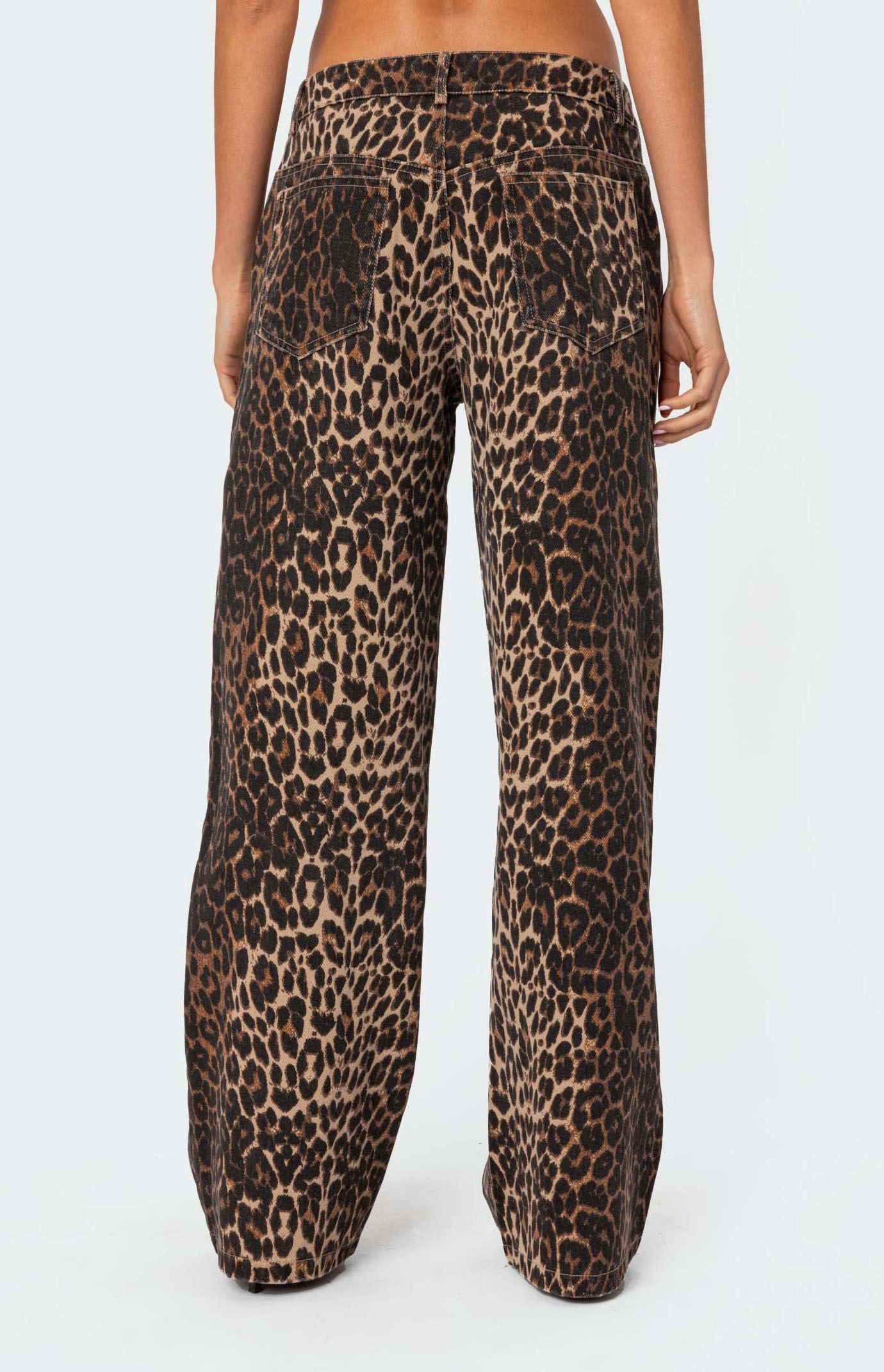 Edikted Leopard Printed Low Rise Jeans | PacSun