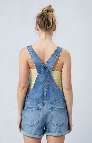 Eco Medium Indigo Denim Short Overalls image number 3