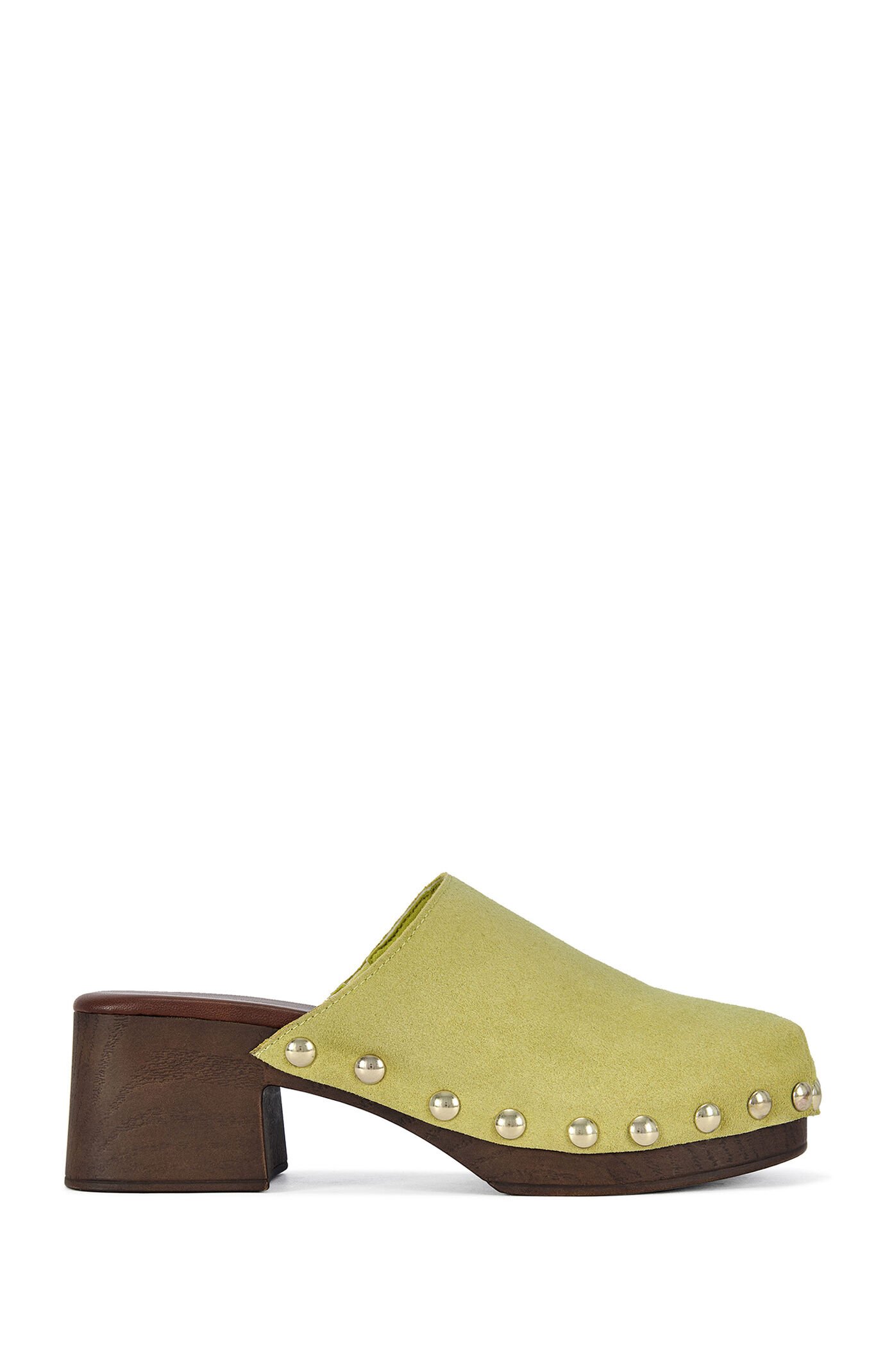 AZALEA WANG Women's Walinda Citron Studded Clogs