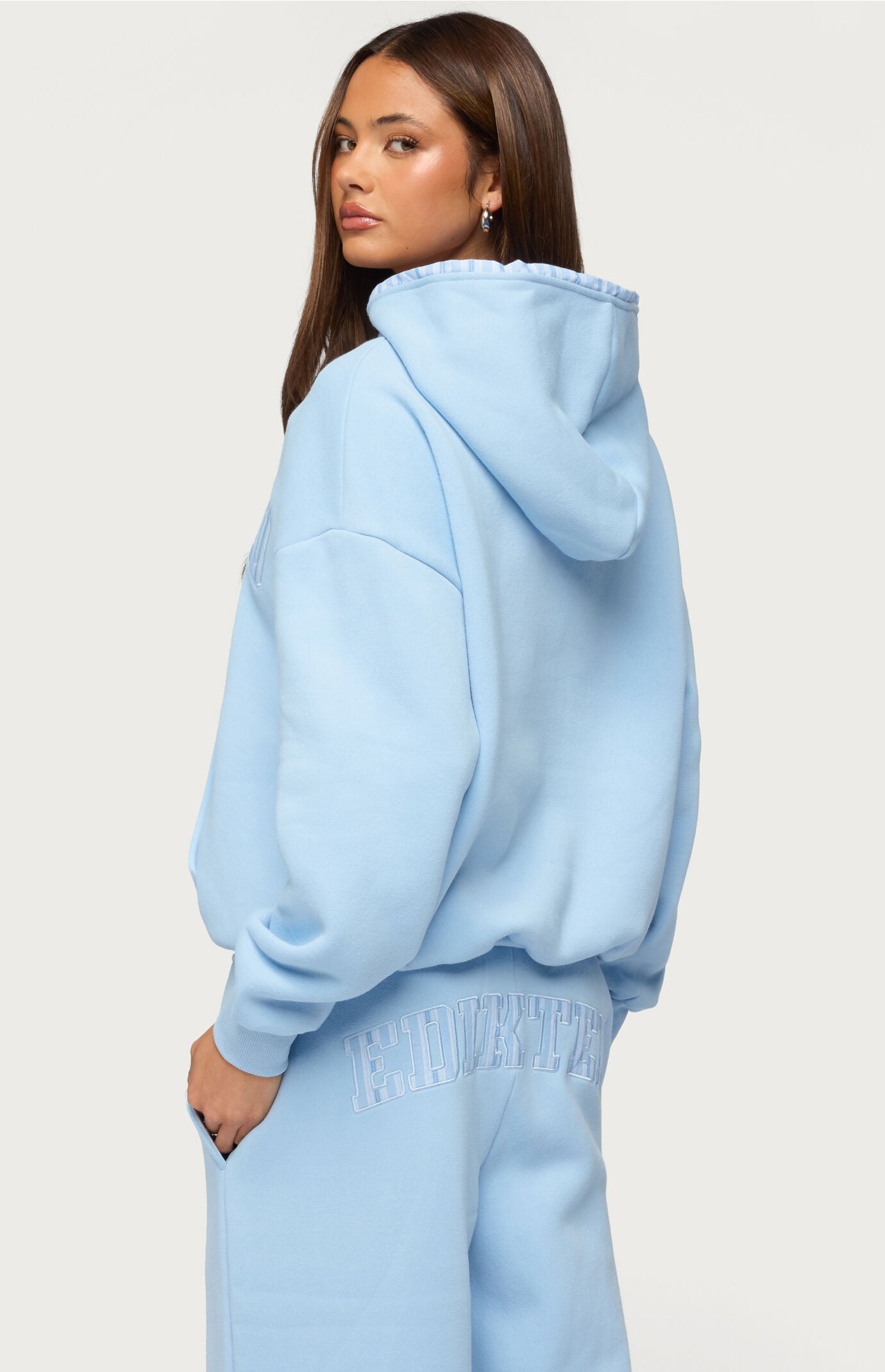 Edikted Core Striped Oversized Hoodie