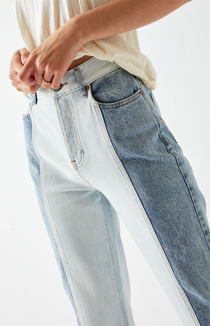 Light Blue High Waisted Straight Leg Jeans