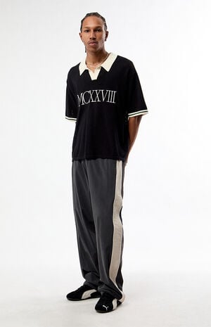 Black Baggy Track Pants image number 1