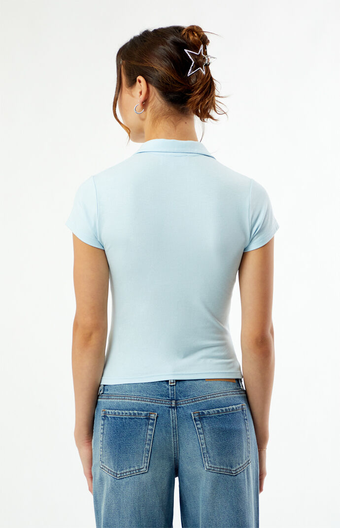Your Favorite Margot Button Front Fitted Polo Shirt