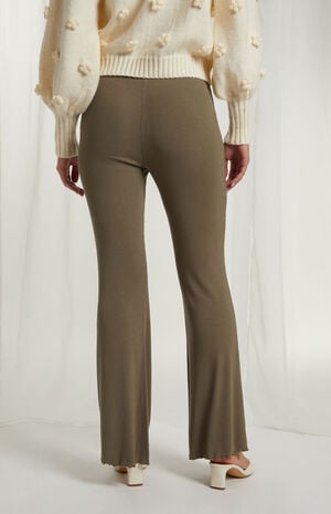 Beverly & Beck Rosette Knit Flare Pants