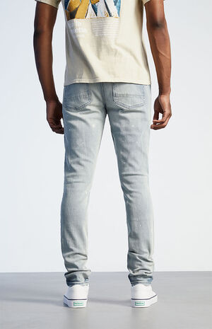 Eco Light Wash Painted Stacked Skinny Comfort Stretch Jeans image number 5