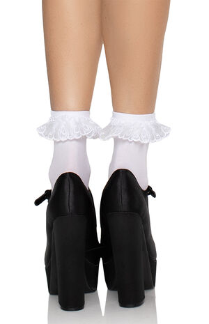 Diem Lace Ruffle Anklet Socks image number 2