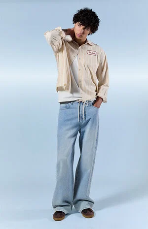 Blake Extreme Baggy Jeans Drawstring Light Indigo image number 2