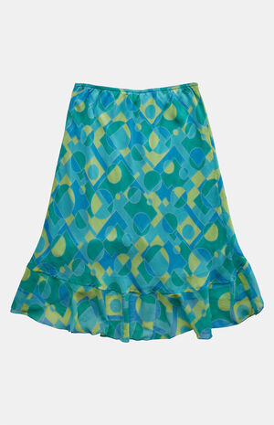 Teal 2000s Y2K Midi Skirt image number 2