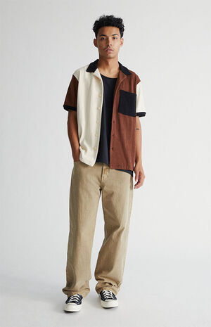 Recycled Tan Baggy Jeans image number 1