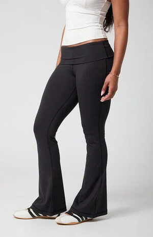 PAC WHISPER Active Fold-Over Waistband Flare Yoga Pants image number 3