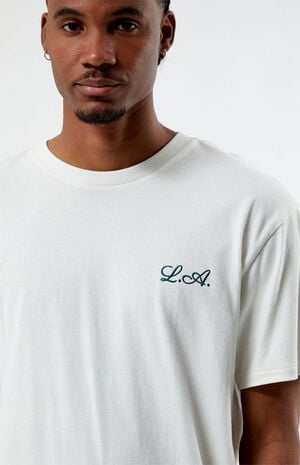 Cursive LA Embroidered T-Shirt image number 1