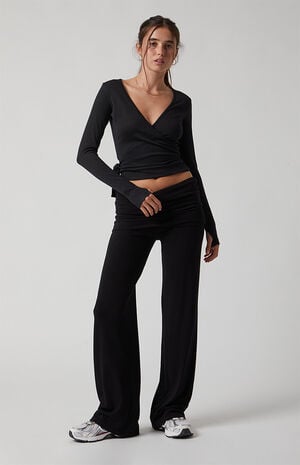 Active Lounge Long Sleeve Wrap Top image number 6