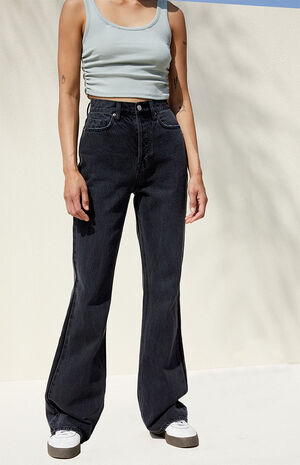 Eco Black High Waisted Bootcut Jeans image number 2