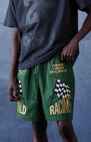 x Pacsun World Racing Poplin Shorts image number 3