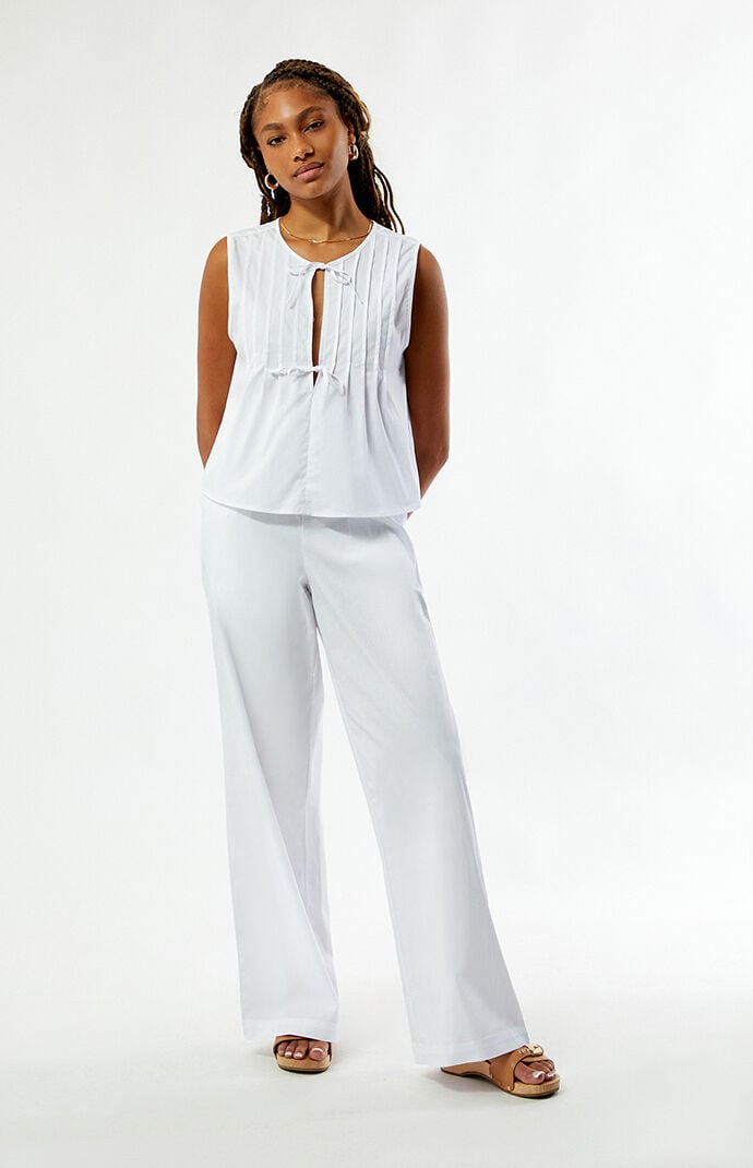 WEWOREWHAT High Waisted Tie Waist Pants