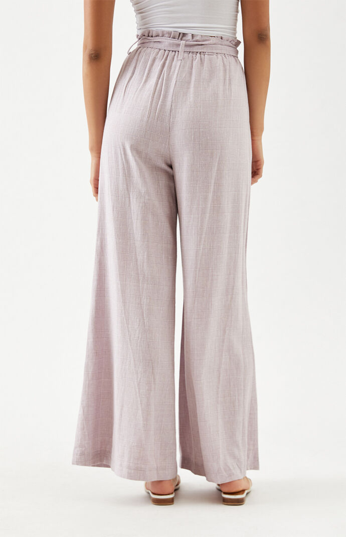 Check Wide Leg Pants