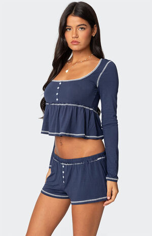 Arianne Contrast Babydoll Top image number 3