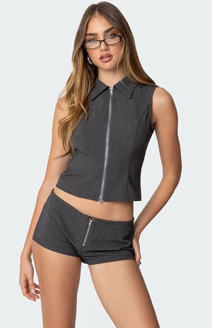 Allie Collared Zip Up Top image number 1