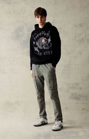 Stretch Canvas Olive Slim Cargo Pants image number 1