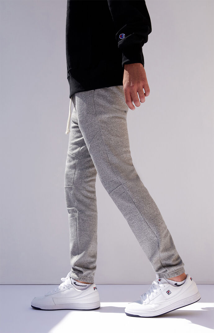 Heather Gray Paneled Sweatpants