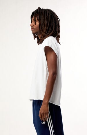 White Solid Muscle Tank image number 3