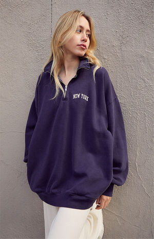New York Embroidered Half Zip Sweatshirt image number 2