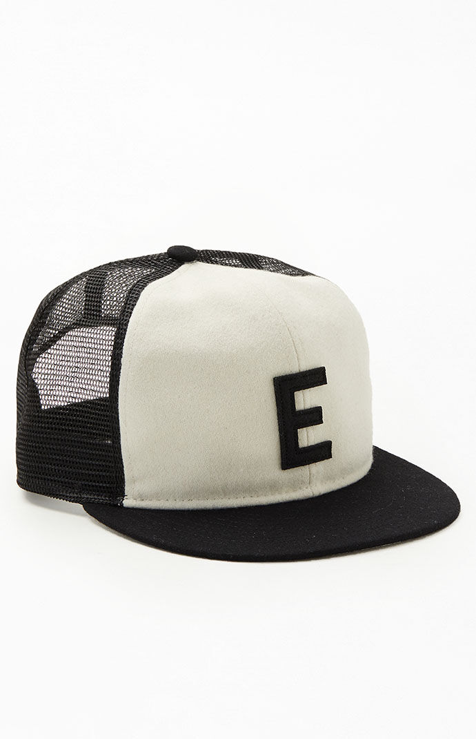 Fear of God Essentials x New Era Black & Cream Wool Trucker Hat