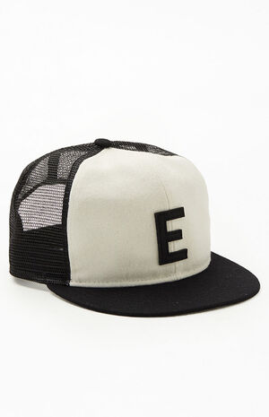 x New Era Black & Cream Wool Trucker Hat image number 1