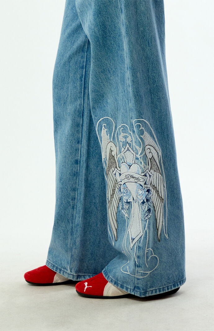 Ed Hardy Cross Wings Low Rise Baggy Jeans | Pacsun