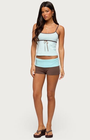 Emmey Contrast Foldover Shorts image number 4
