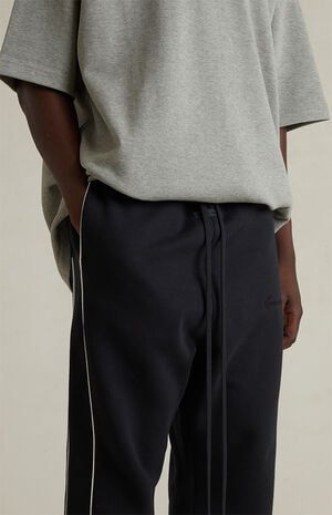 Jet Black & Cloud White Relaxed Fleece Sweatpants image number 6