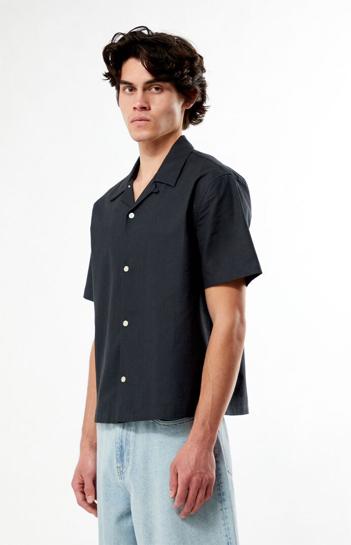 Pacsun Elai Black Linen Camp Shirt