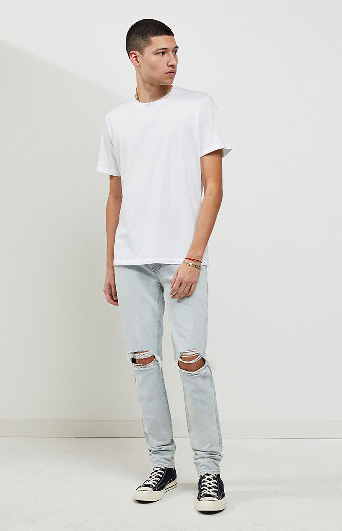 Light Destroy Stacked Skinny Jeans