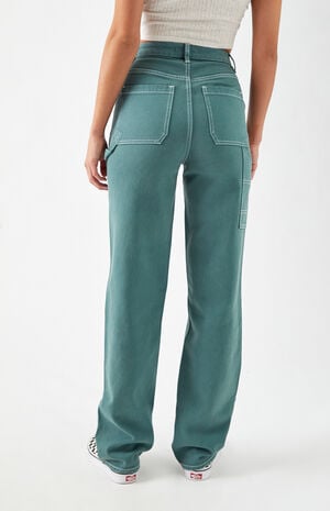 Ocean Green '90s Boyfriend Carpenter Pants image number 4