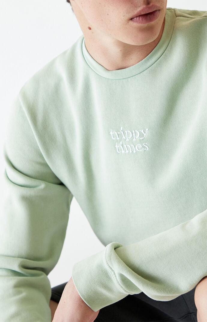 Vintage Wash Embroidered Crew Neck Sweatshirt