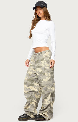 Emzi Baggy Cotton Cargo Pants image number 4