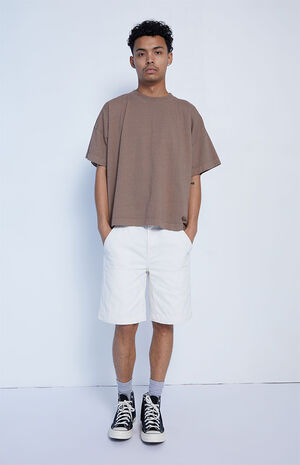 Brown Oversized Cropped T-Shirt image number 2