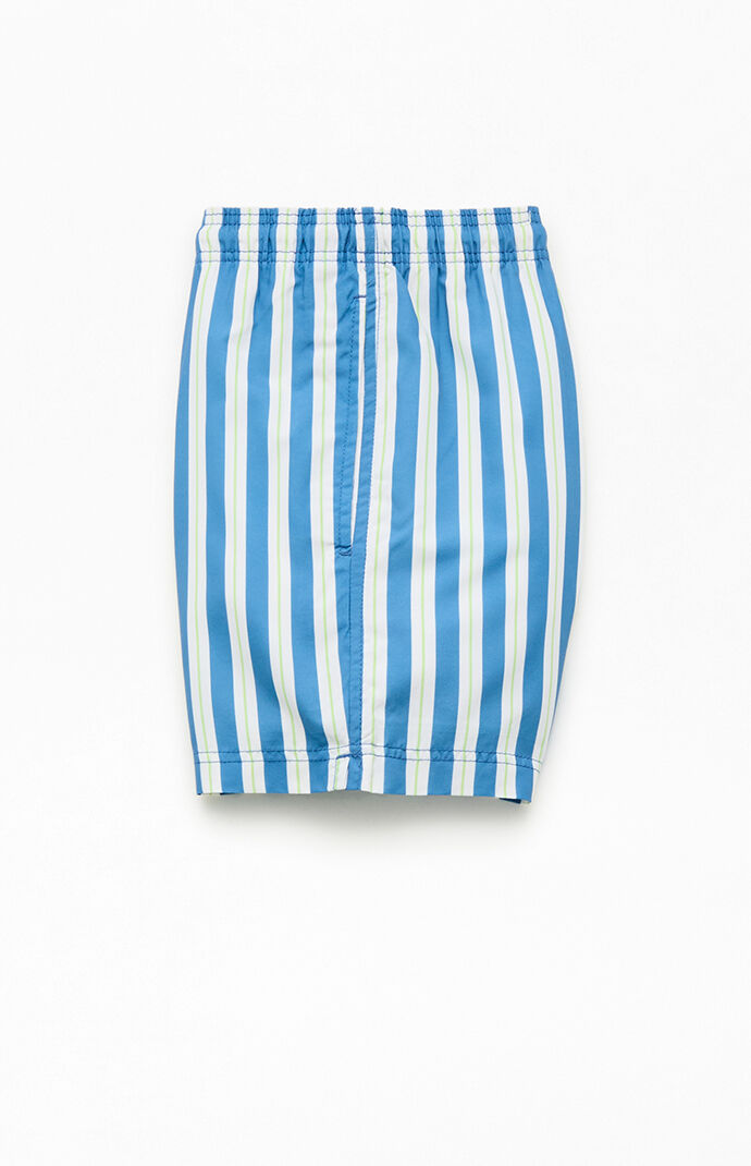 Pacsun Blue Resort Striped 4.5" Swim Trunks
