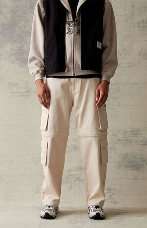 Khaki Baggy Zip Off Carpenter Pants image number 2