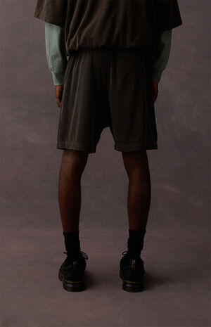 Off Black Terry Cloth Sweat Shorts image number 6
