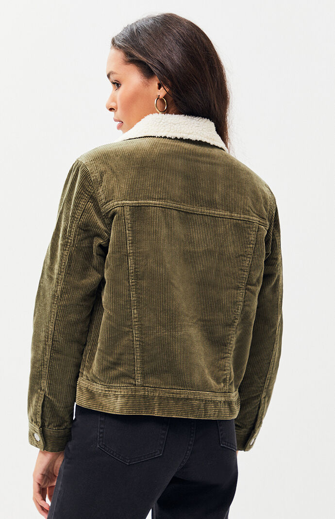 pacsun sherpa corduroy trucker jacket