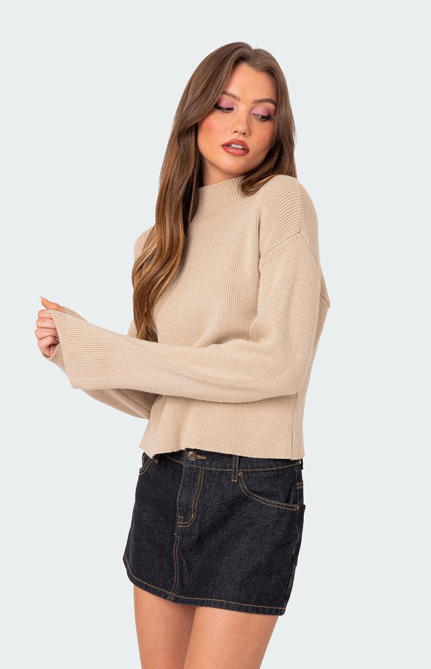 Edikted Kimberly Mock Neck Sweater
