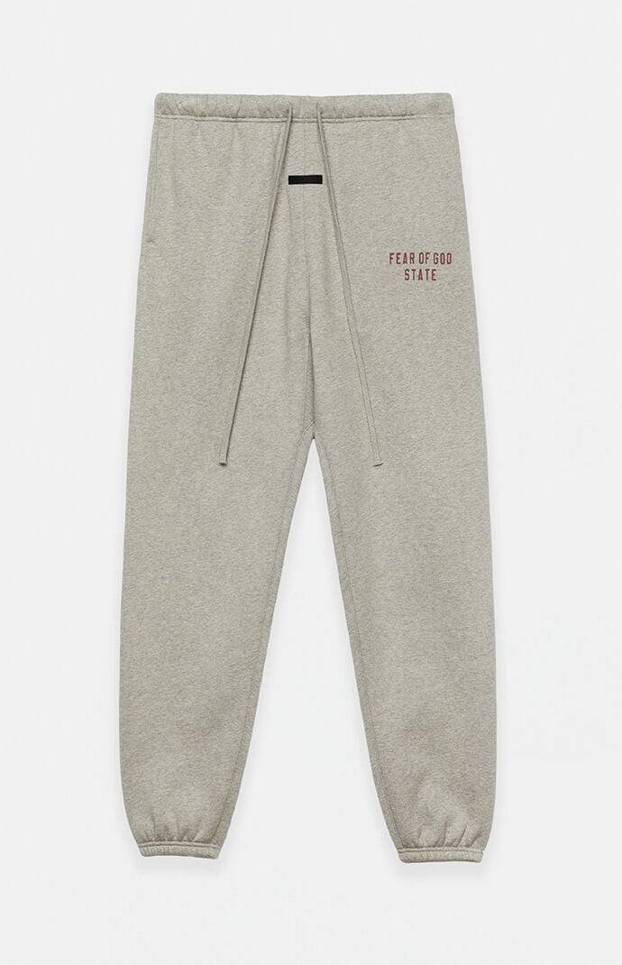 Fear of God Essentials Dark Heather Oatmeal Fleece Sweatpants PacSun