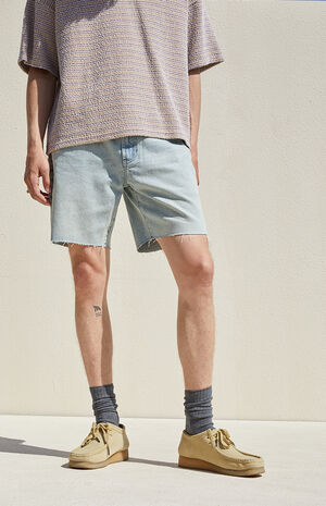Eco Light Blue Cut Off Denim Shorts image number 4