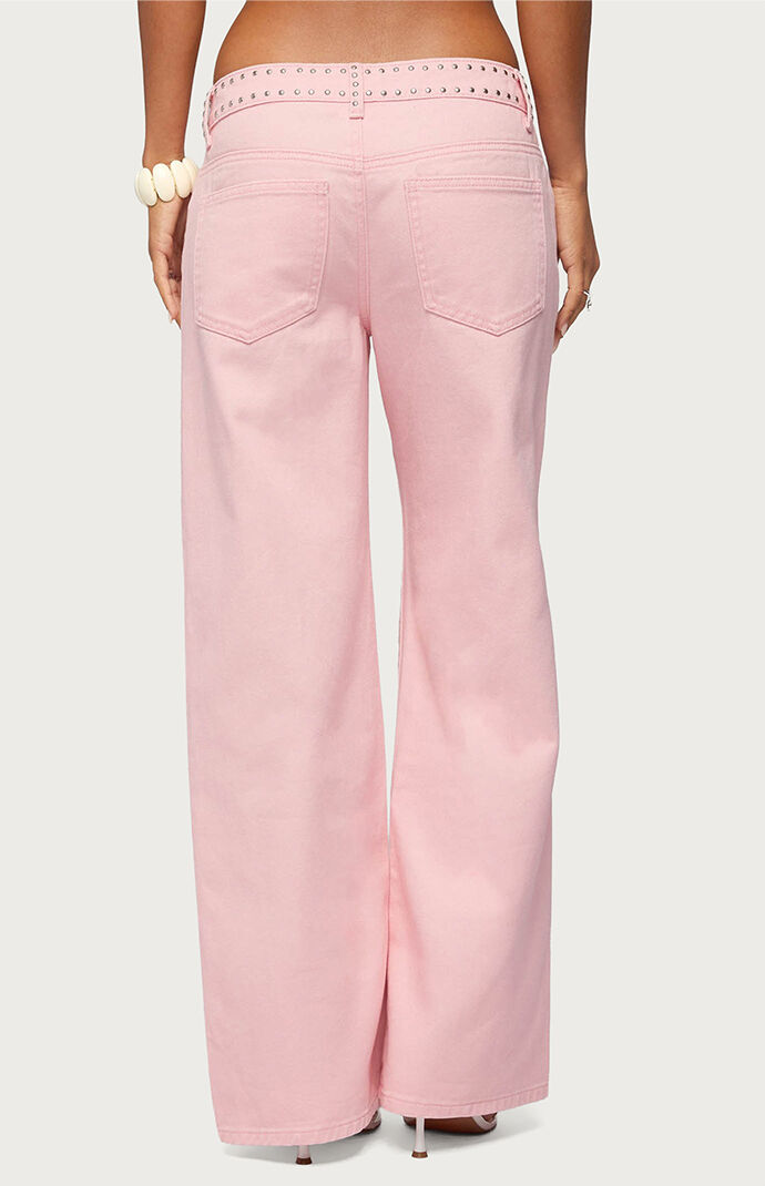 Edikted Quincy Studded Low Rise Baggy Jeans